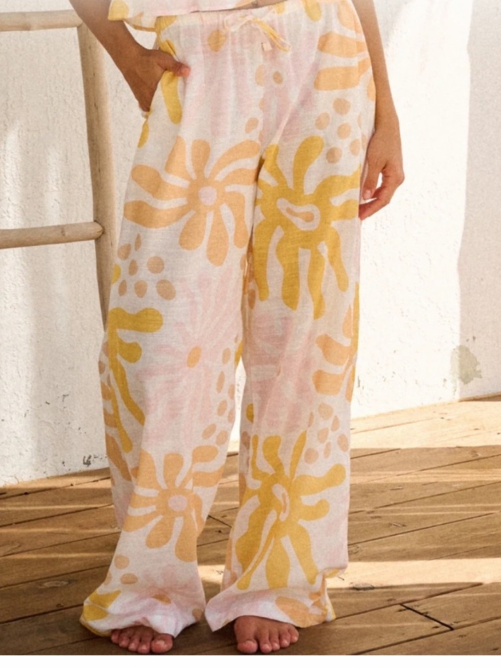 Blanco By Nature Boho Wide
Leg Chiara Pants Large 100%
Cotton Beach Pants